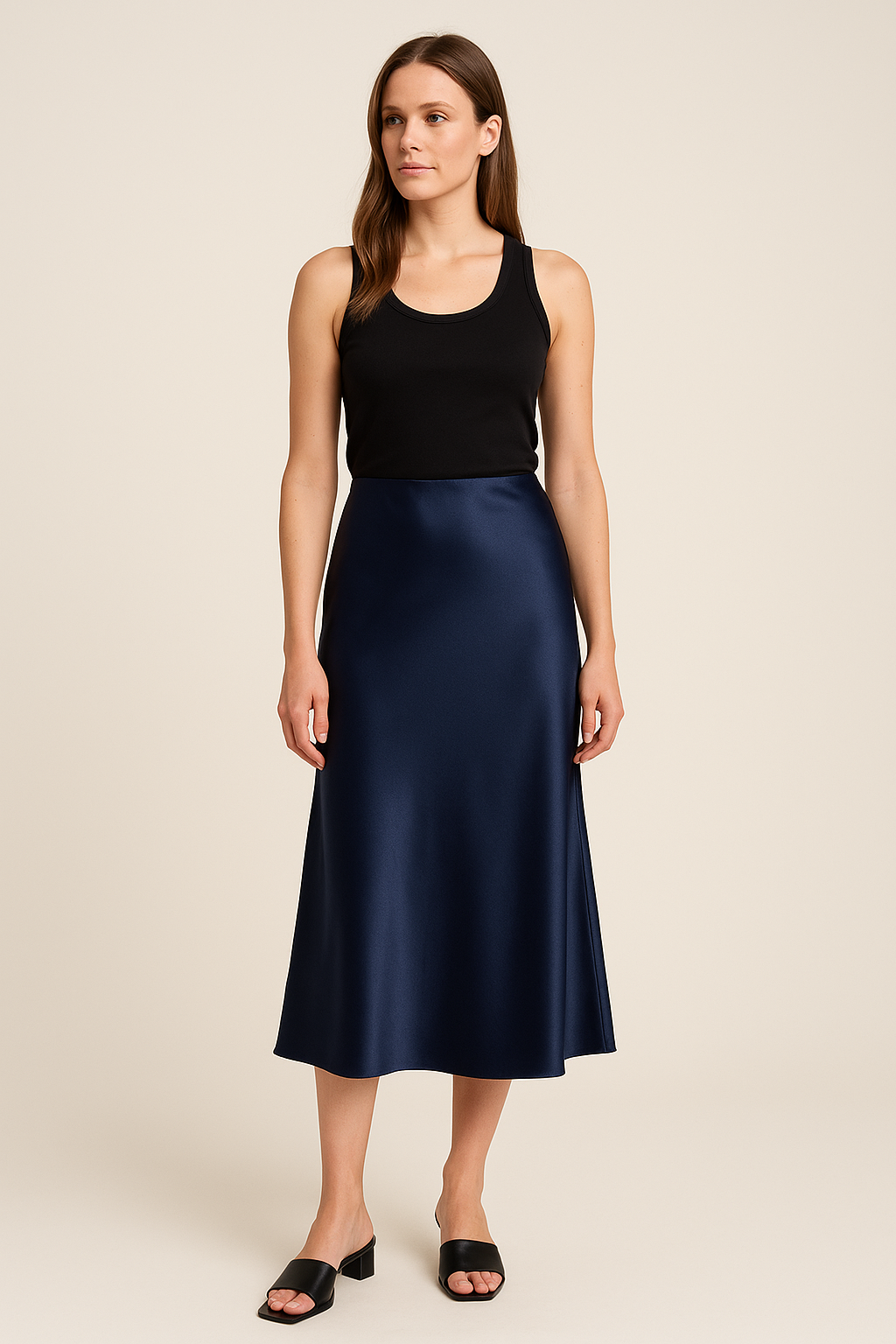 Maia | Satin Midi Skirt